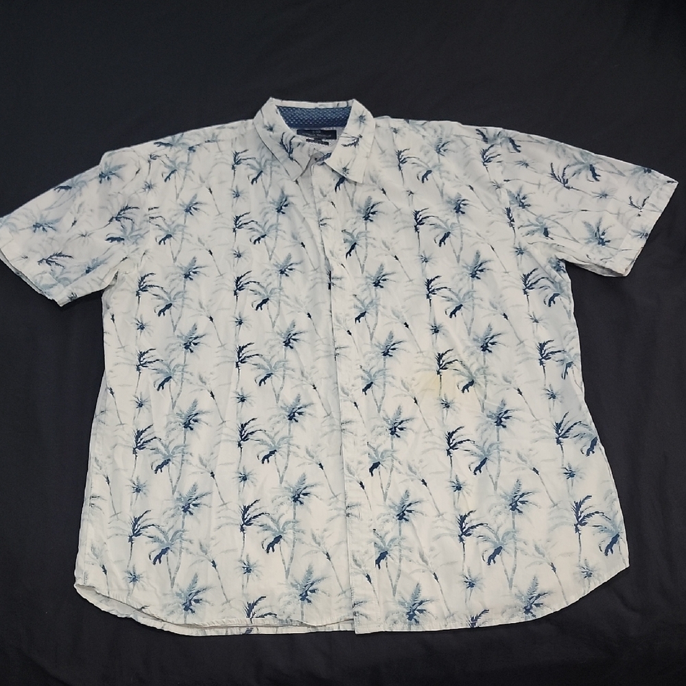Men's Blue Palm Print Shirt